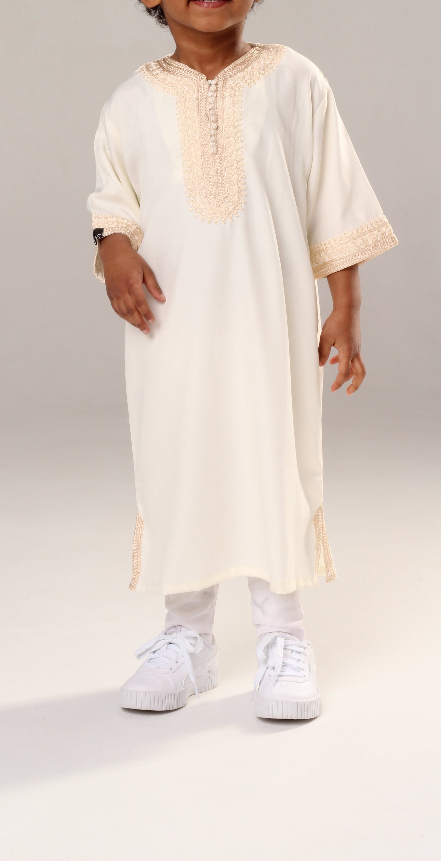 Gandoura - Cremebeige/goldenes Muster