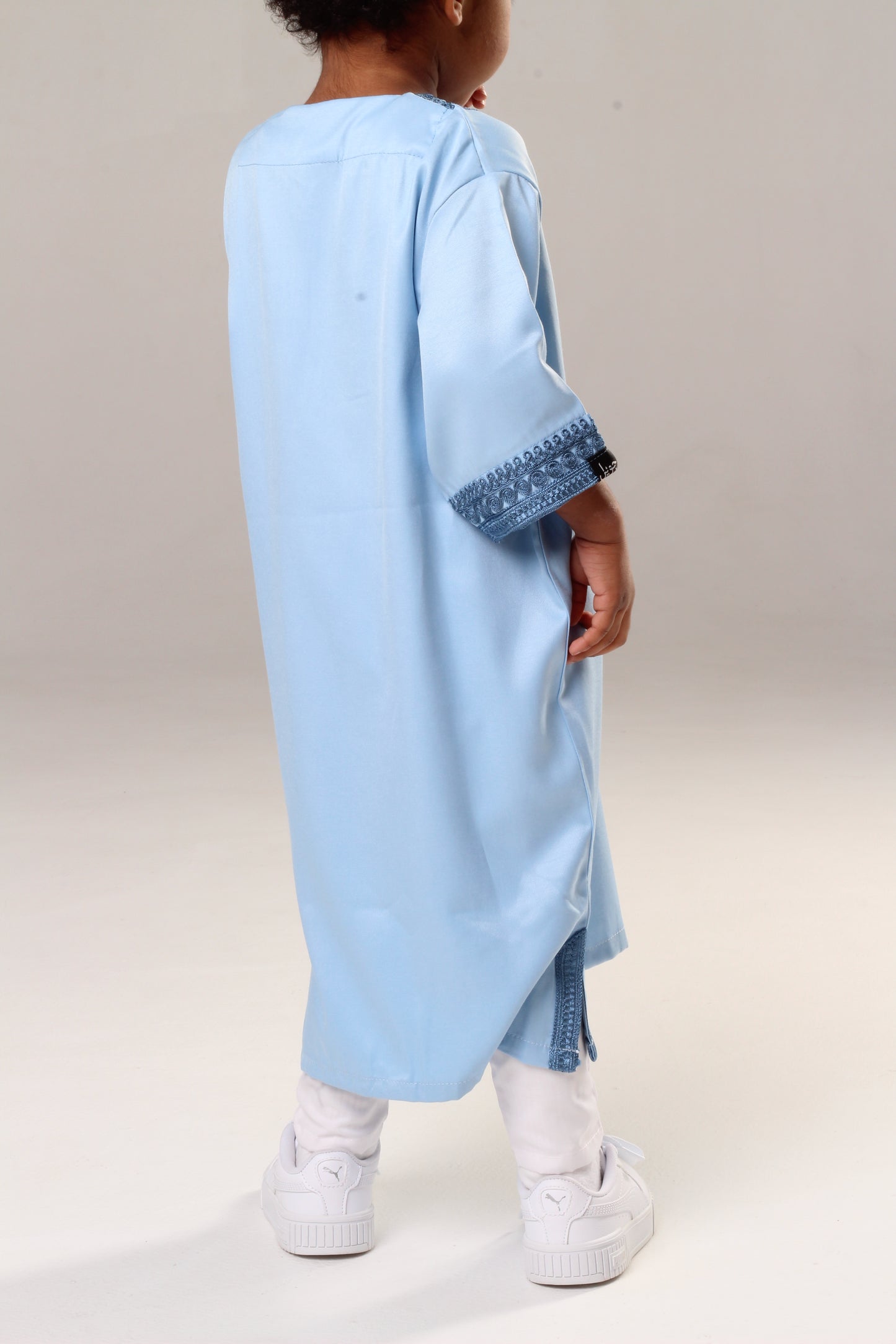 B-WARE Gandoura - Babyblau/dunkles Muster