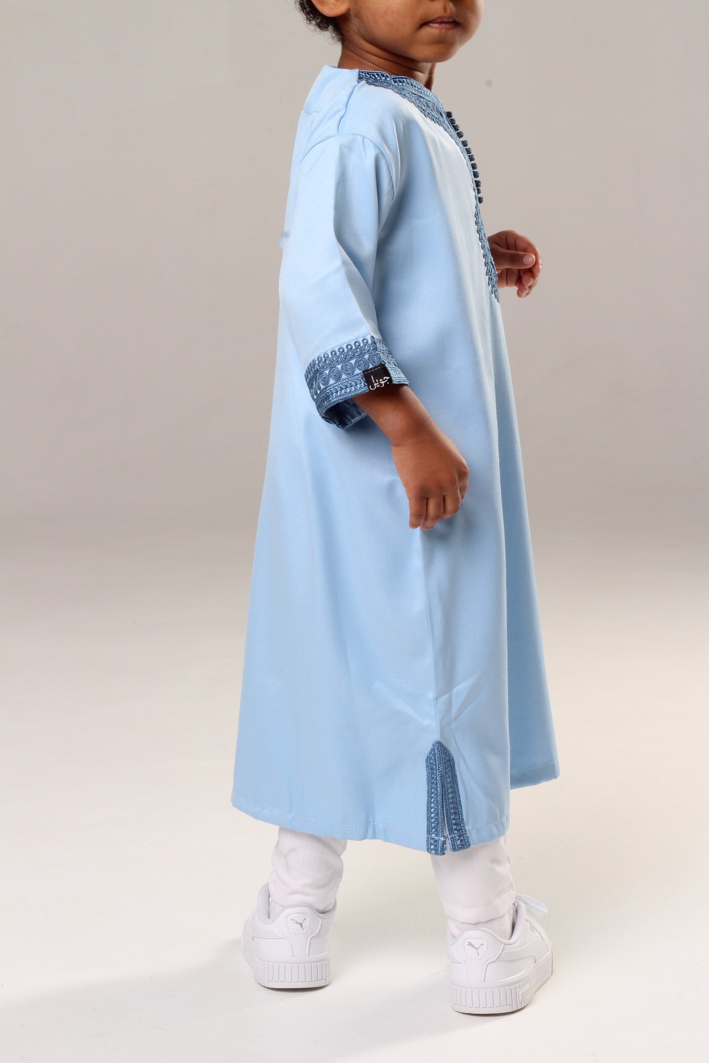 Gandoura - Babyblau/dunkles Muster