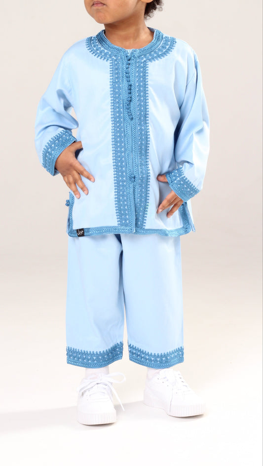 Jabador - Babyblau / dunkelblaues Muster