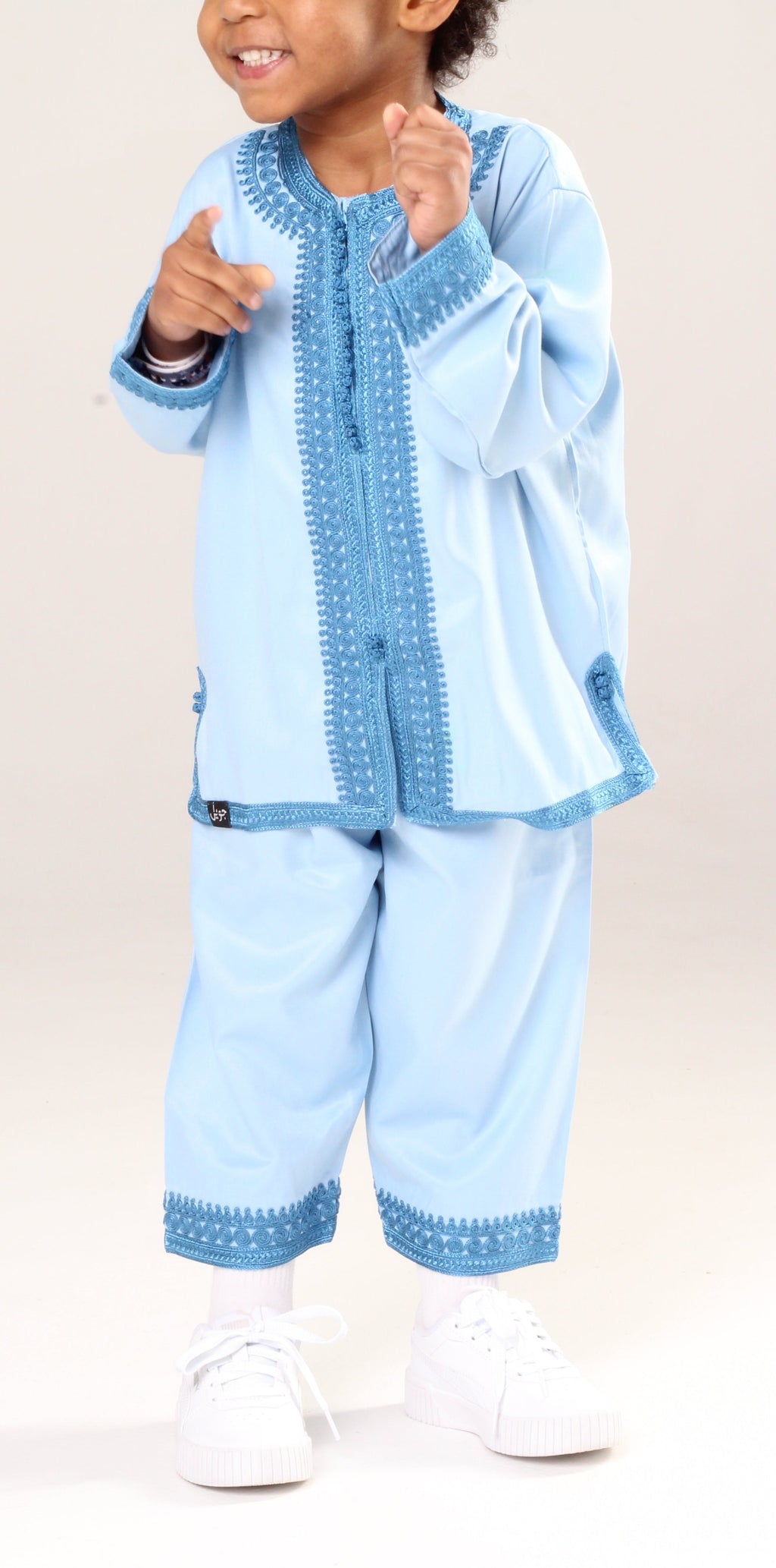 Premium Jabador - Babyblau / dunkelblaues Muster